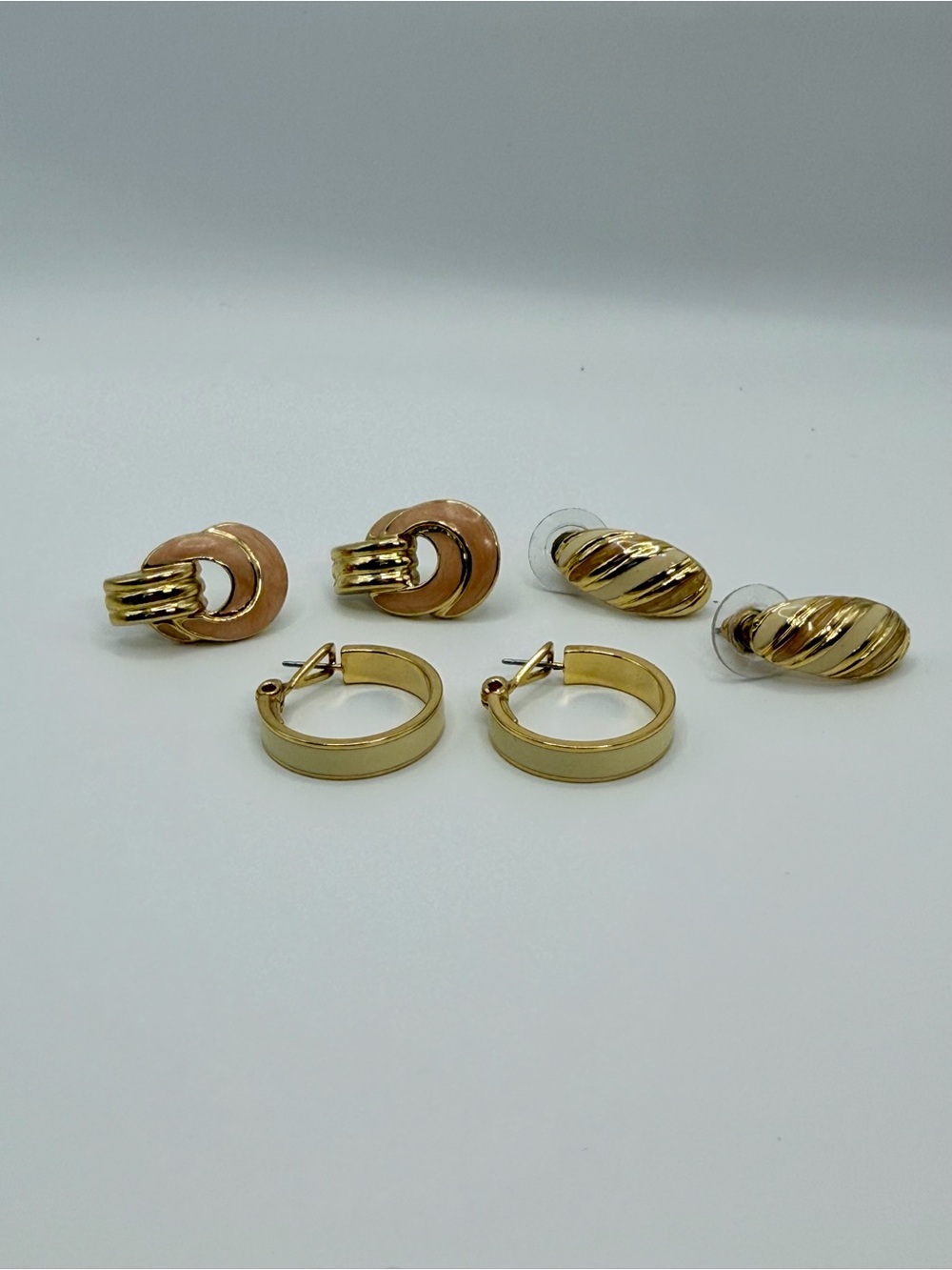 Vintage Designer Earring Lot - Signed Monet & Trifari (3 Pairs)